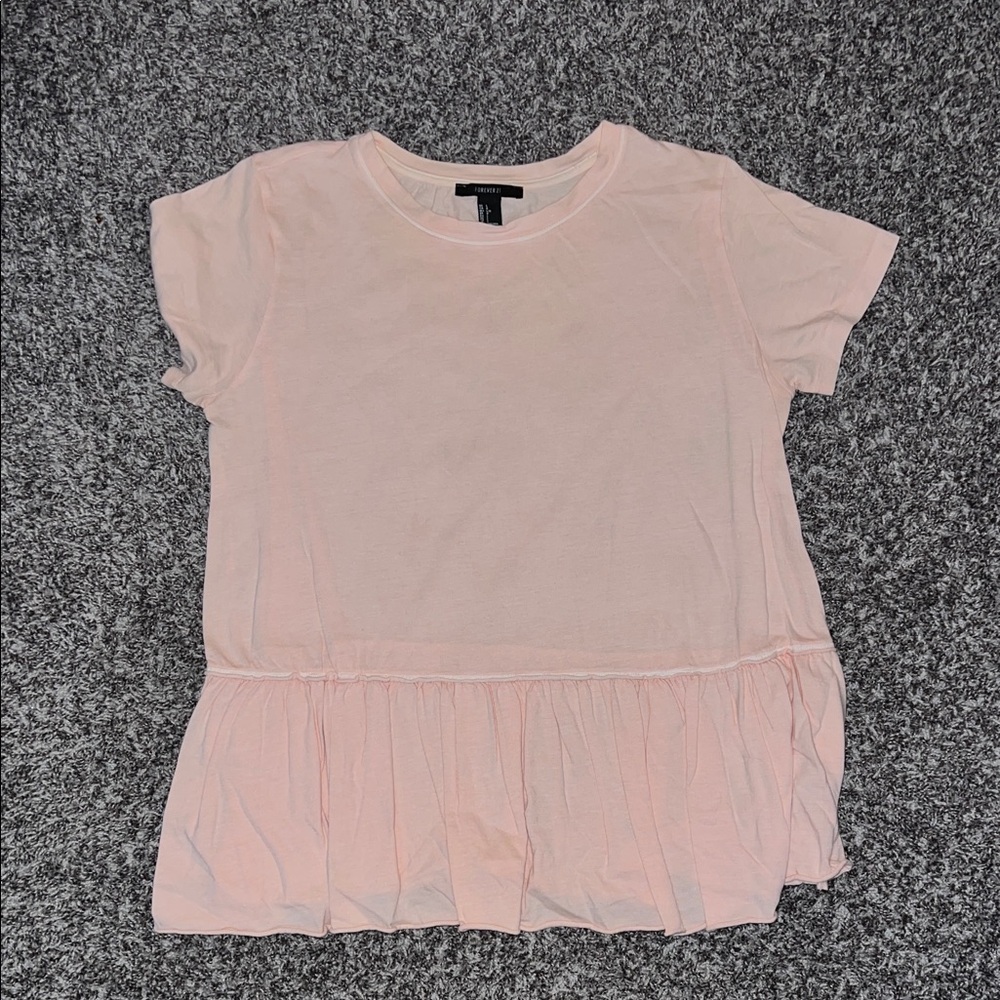 Forever 21 Pale Pink Crew Neck Tee
